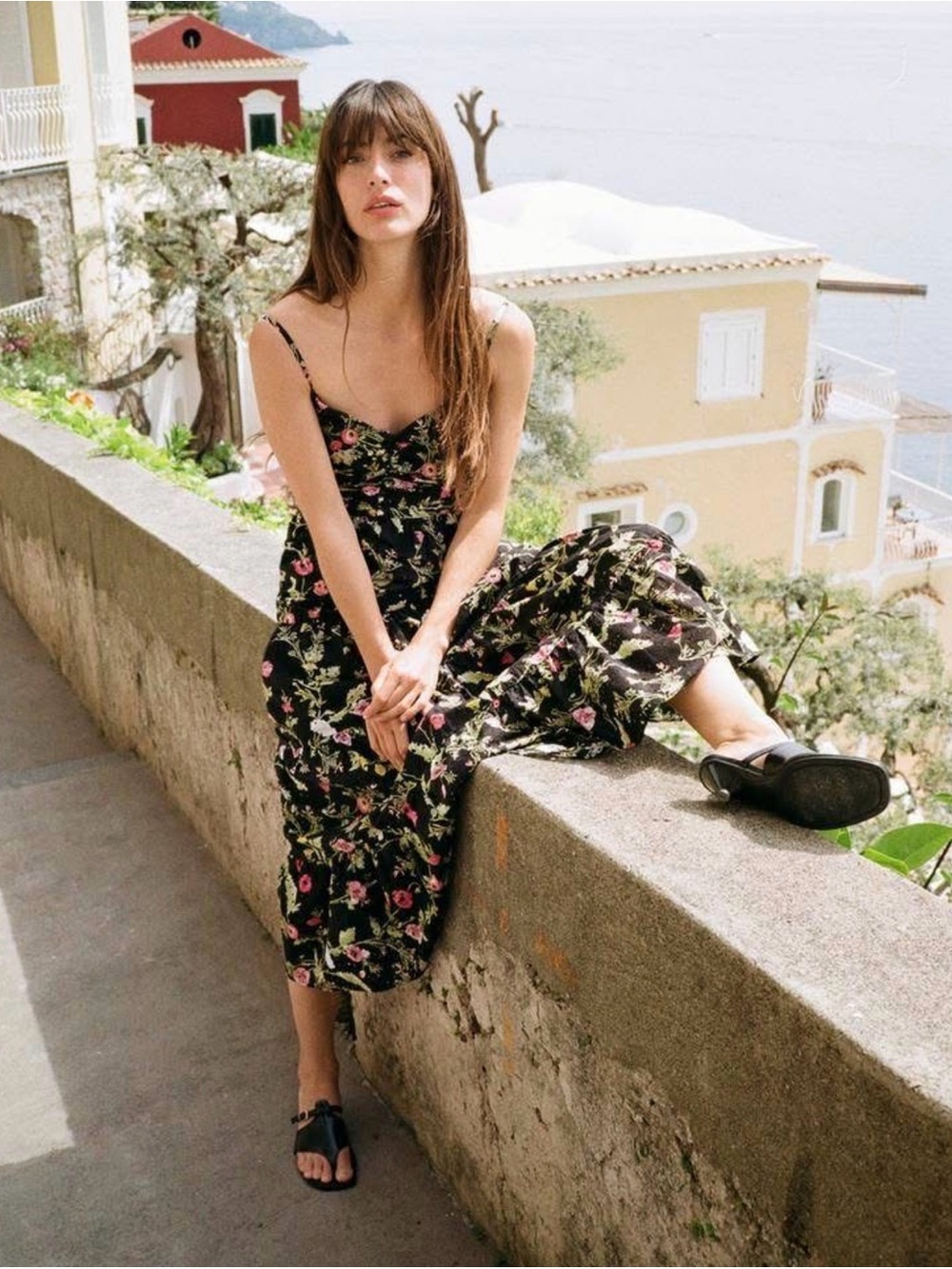 ZARA FLORAL PRINTED COTTON MIDI DRESS WITH CUTWORK EMBROIDERY M NWT. - Picture 6 of 12